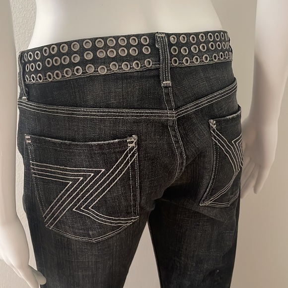 2000s 7 For All Mankind Jeans | Black Distressed Flare Leg Jeans | Size 27 - Picture 6 of 9